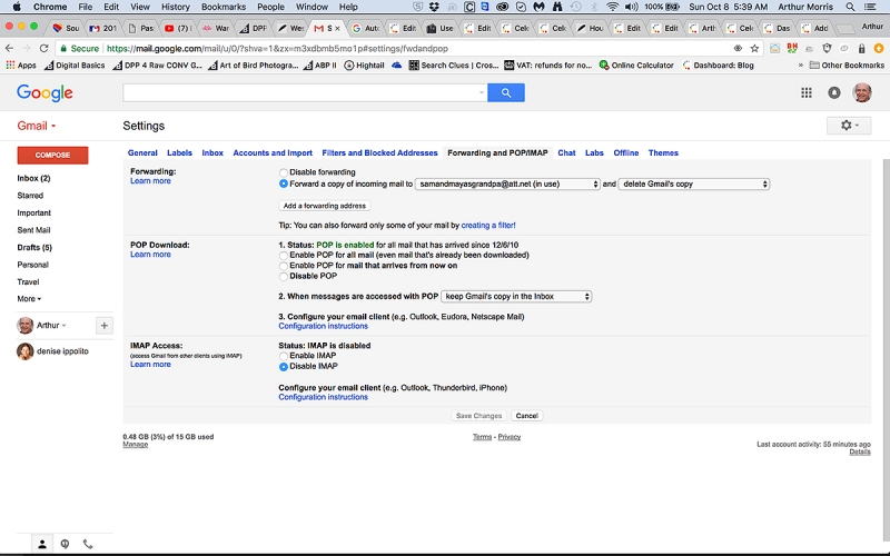 gmailPOPforwarding
