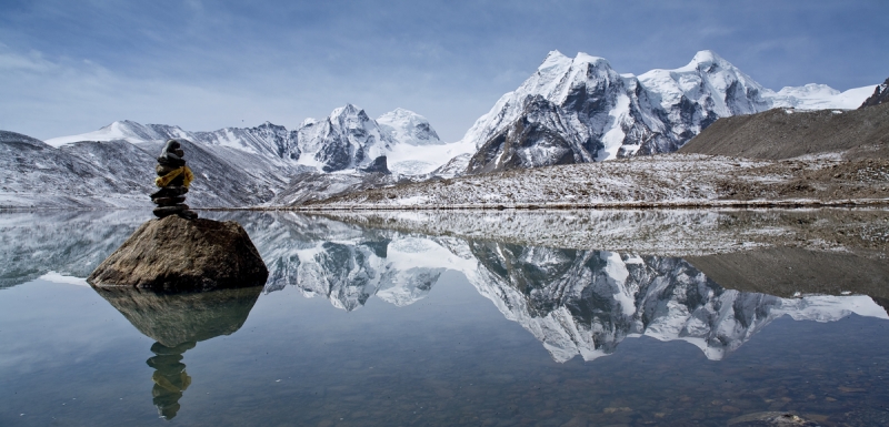 At 17,100 feet above sea level, Lake Gurudongmar is one of the highest elevation lakes in the Eastern Himalaya.